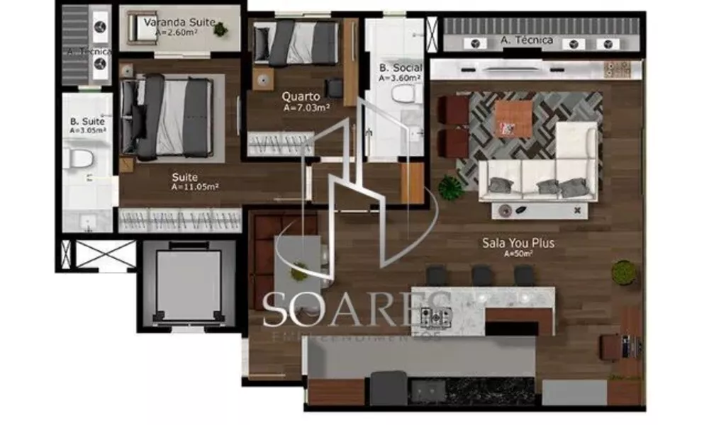 Apartamento, 2 quartos, 68 m² - Foto 4