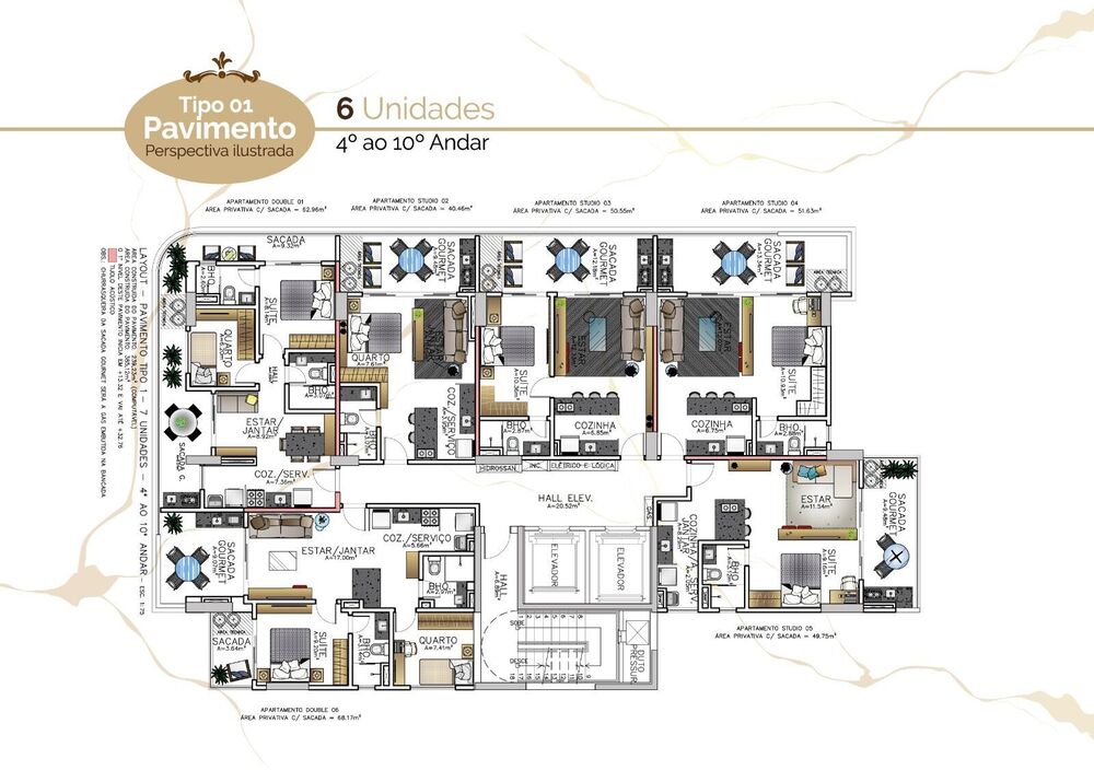 Apartamento à venda com 2 quartos, 62m² - Foto 3