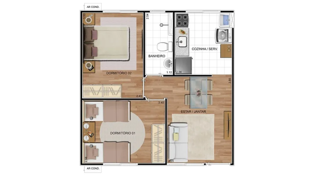 Casa, 2 quartos, 42 m² - Foto 4