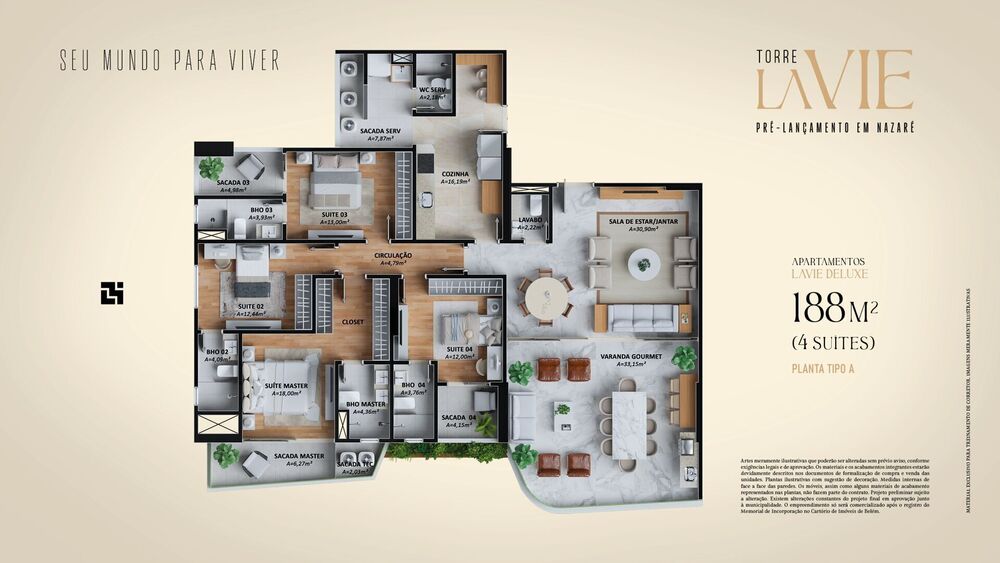 Apartamento, 4 quartos, 188 m² - Foto 2