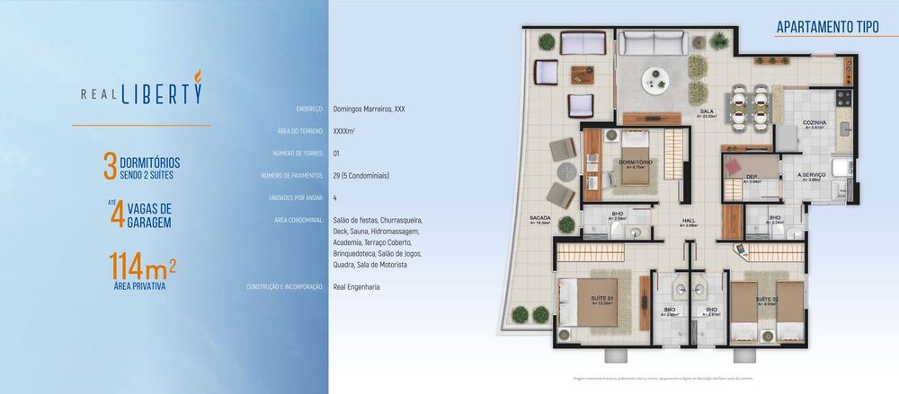 Apartamento, 3 quartos, 114 m² - Foto 1