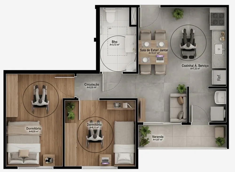 Apartamento, 3 quartos, 61 m² - Foto 1