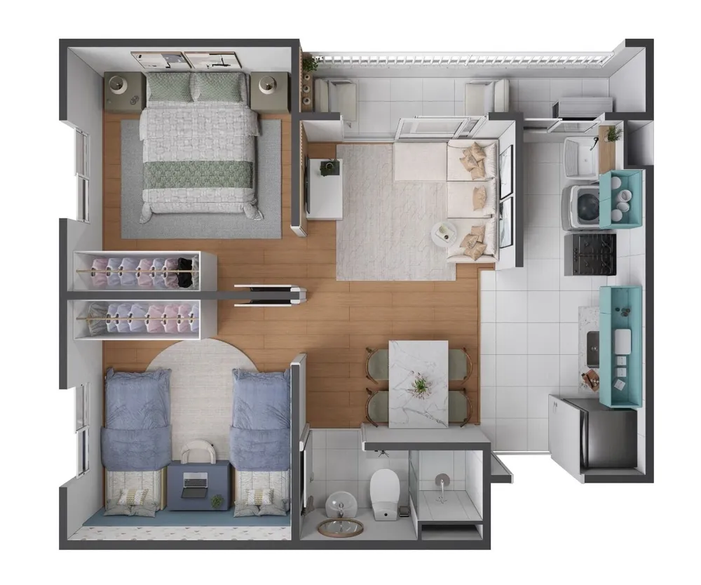 Apartamento, 2 quartos, 43 m² - Foto 6