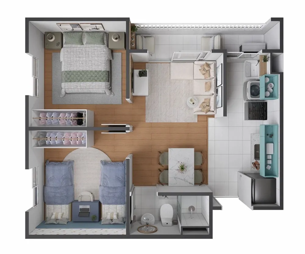 Apartamento, 2 quartos, 43 m² - Foto 4