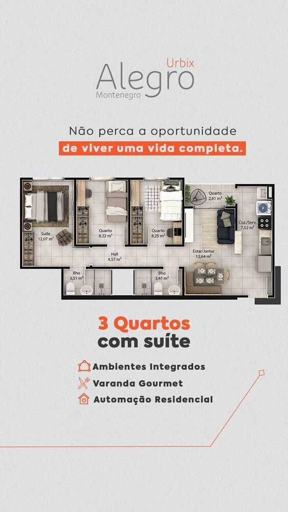 Apartamento à venda com 2 quartos, 51m² - Foto 4