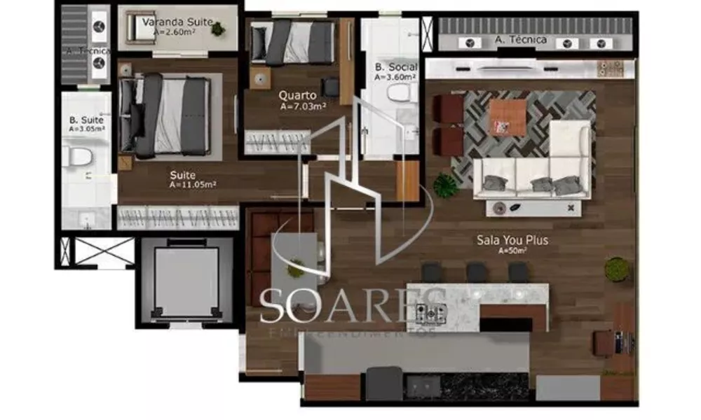 Apartamento, 2 quartos, 68 m² - Foto 12