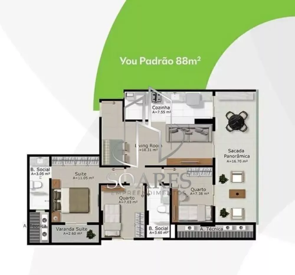 Apartamento, 2 quartos, 68 m² - Foto 11