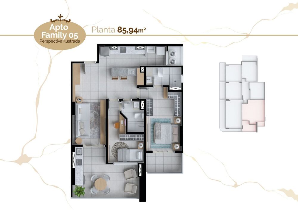 Apartamento à venda com 2 quartos, 62m² - Foto 1