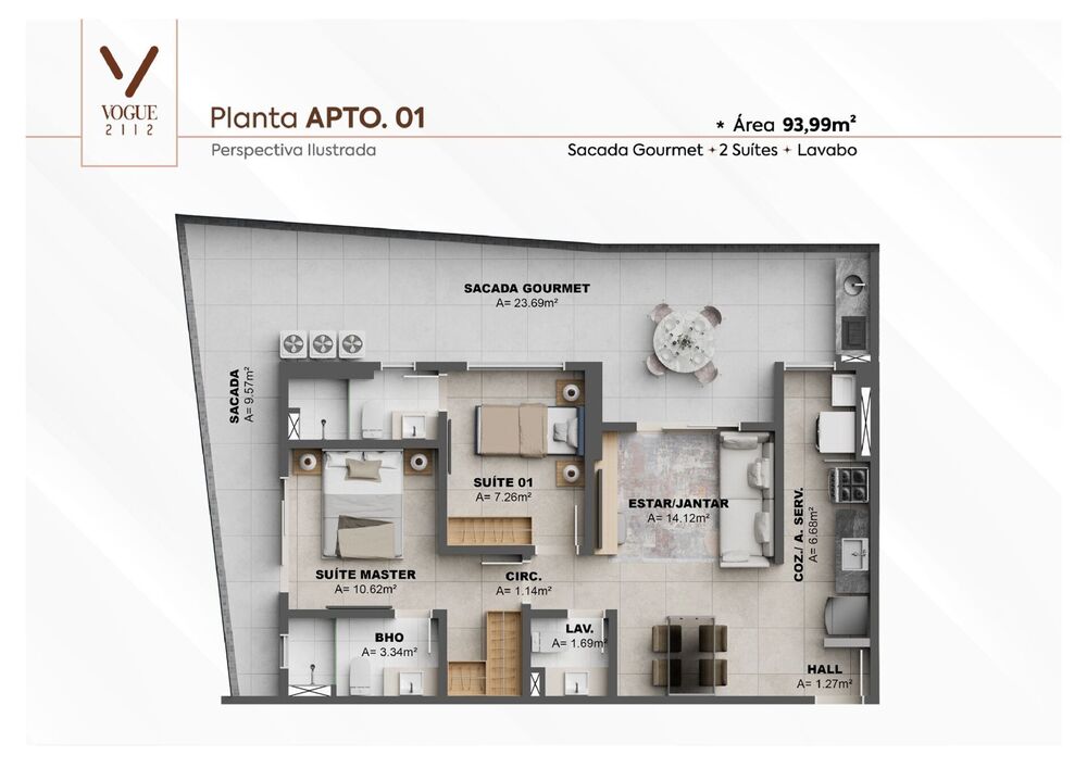 Apartamento, 2 quartos, 90 m² - Foto 1