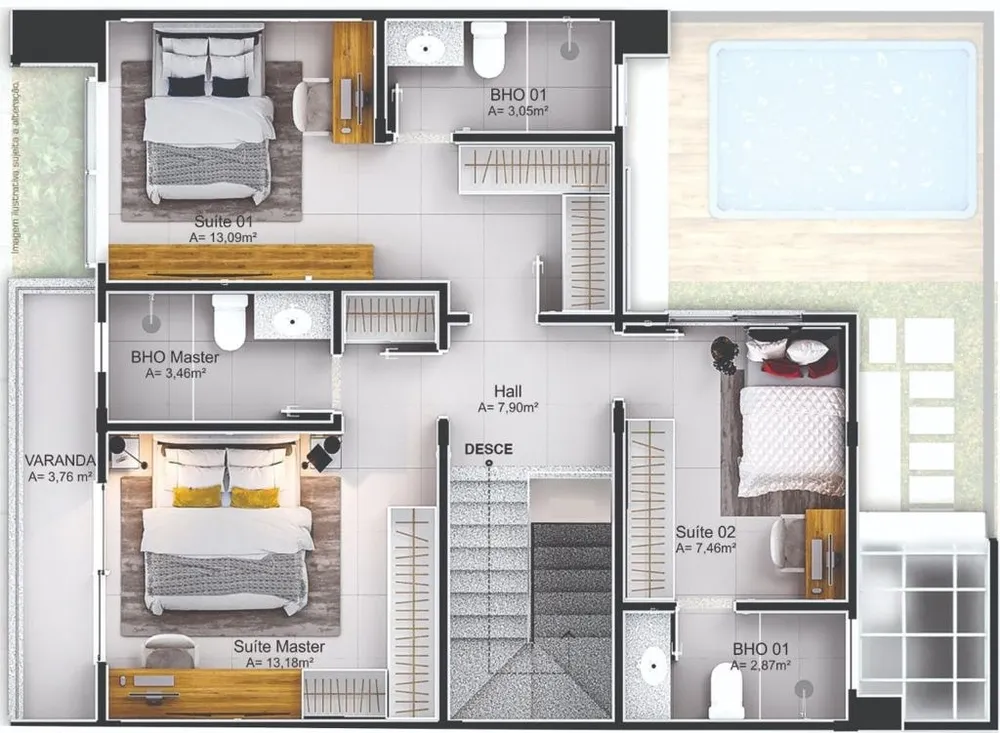 Casa de Condomínio, 3 quartos - Foto 1