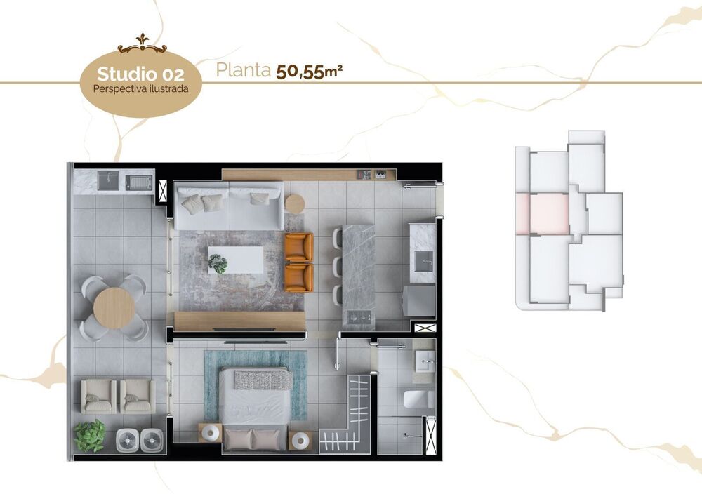 Apartamento à venda com 2 quartos, 62m² - Foto 1