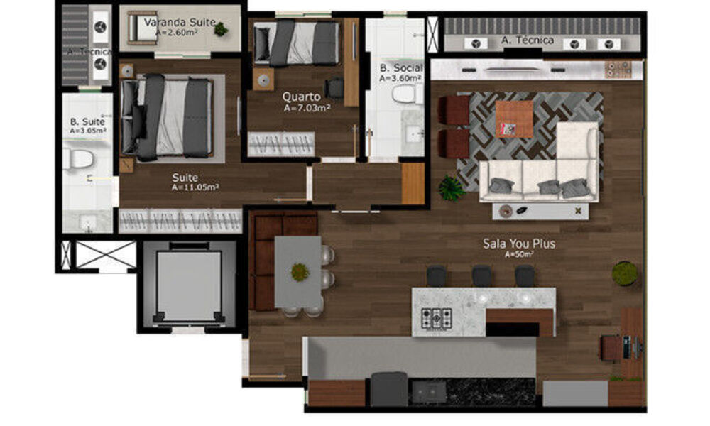 Apartamento à venda com 2 quartos, 68m² - Foto 4