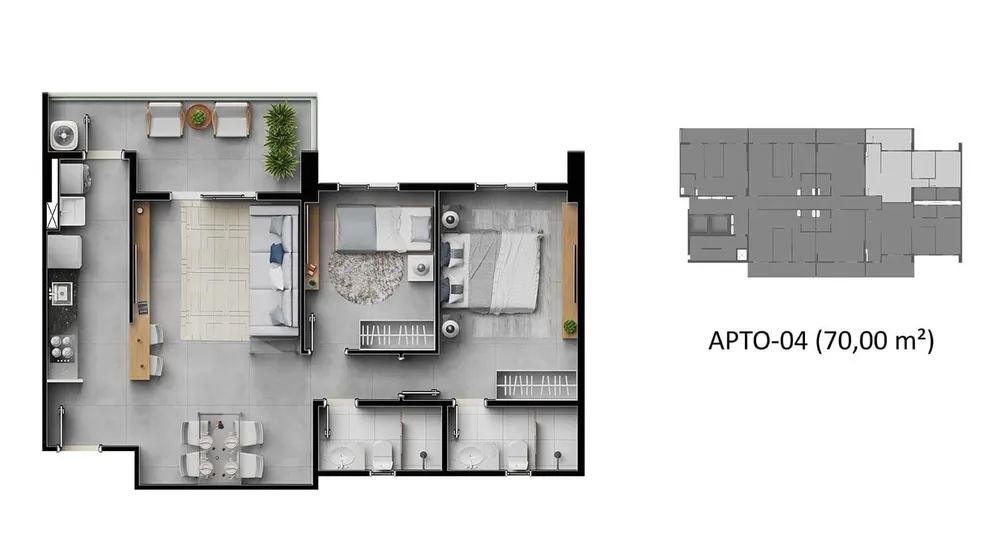 Apartamento, 2 quartos, 52 m² - Foto 4