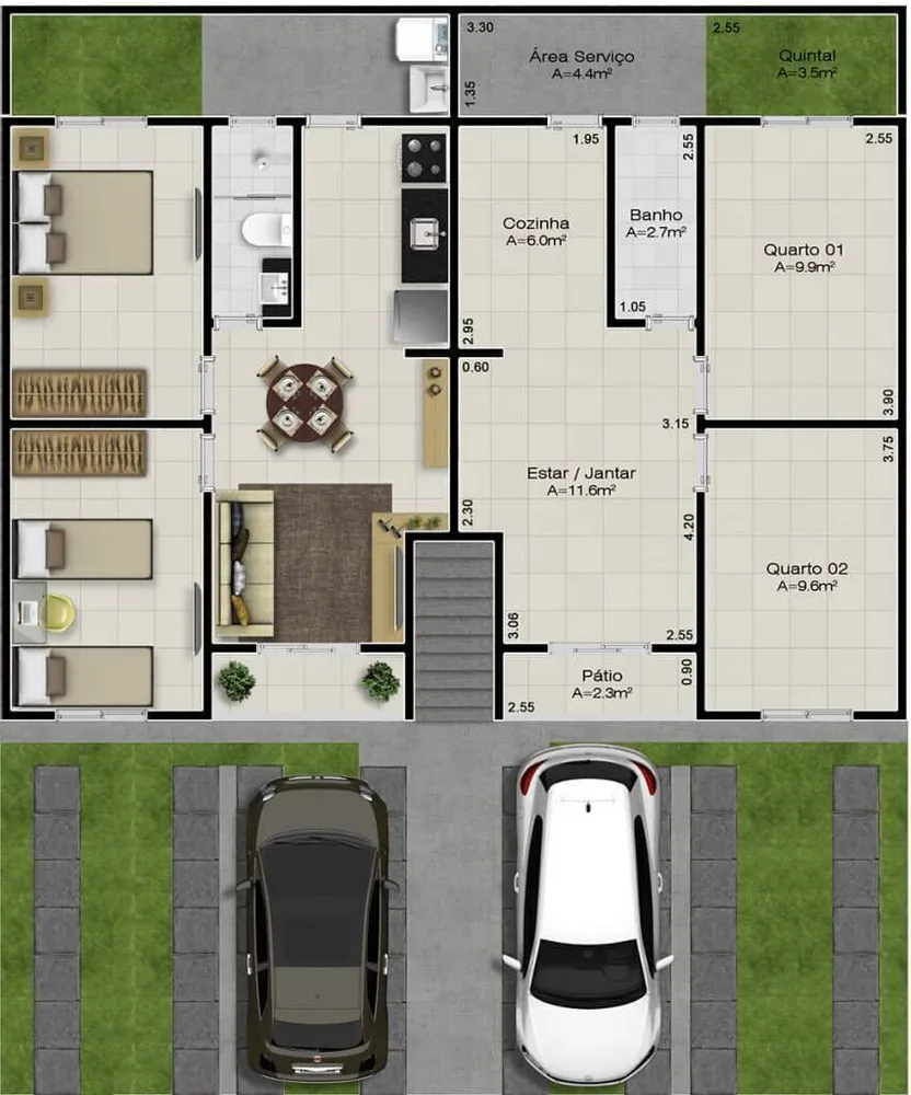 Apartamento, 2 quartos, 56 m² - Foto 8