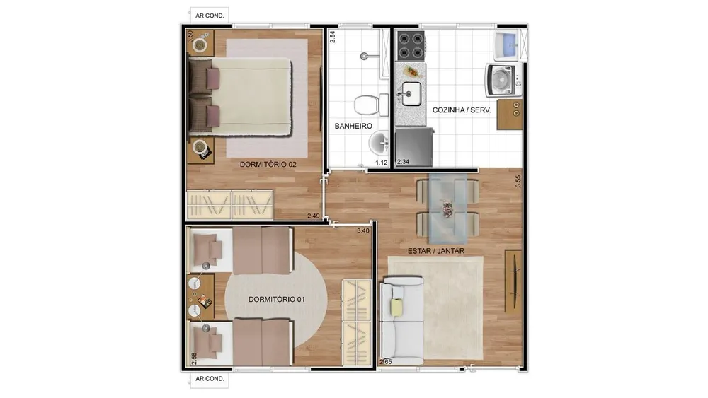 Casa, 2 quartos, 42 m² - Foto 12
