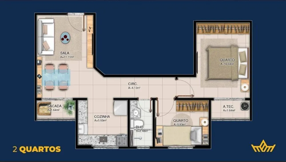 Apartamento, 3 quartos, 57 m² - Foto 6