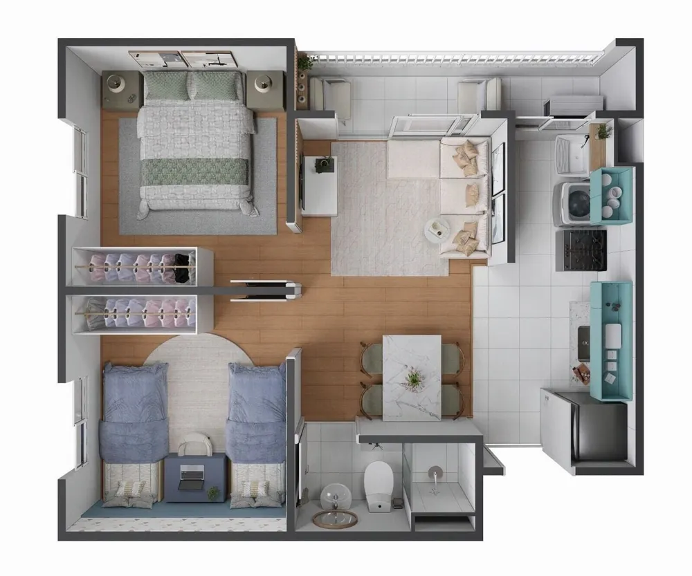 Apartamento, 2 quartos, 43 m² - Foto 4