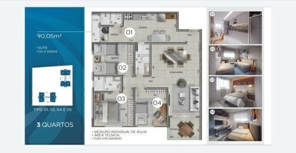 Apartamento à venda com 3 quartos, 90m² - Foto 44