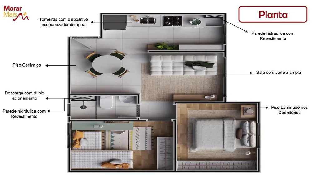 Casa, 2 quartos, 42 m² - Foto 3