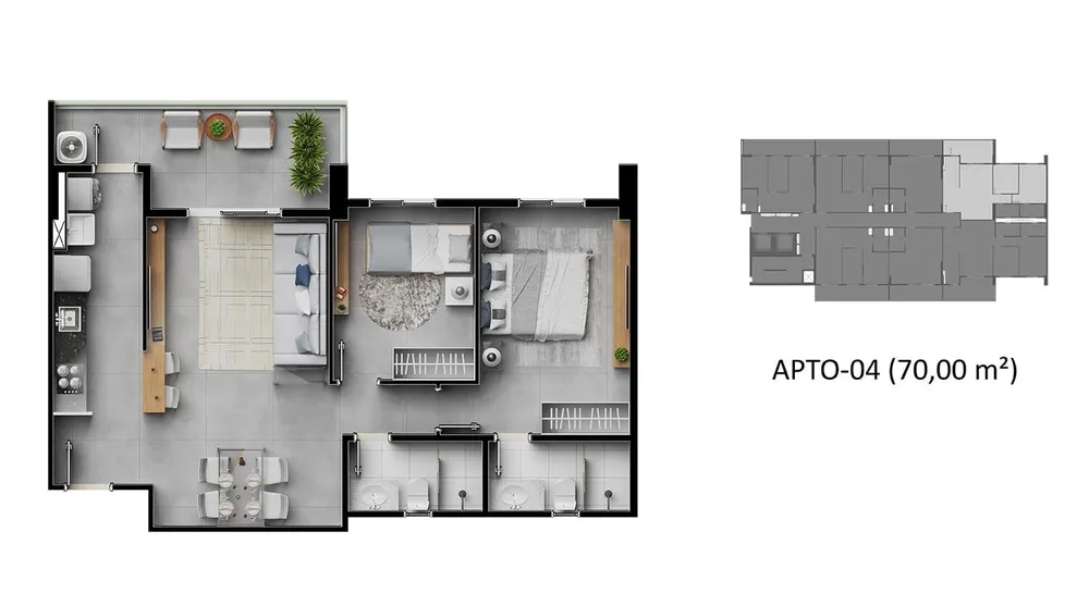 Apartamento, 2 quartos, 52 m² - Foto 4