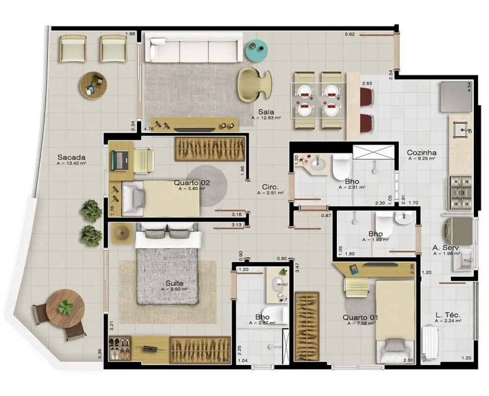 Apartamento, 3 quartos, 79 m² - Foto 4