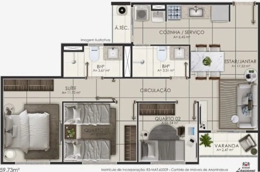 Apartamento, 2 quartos, 50 m² - Foto 8