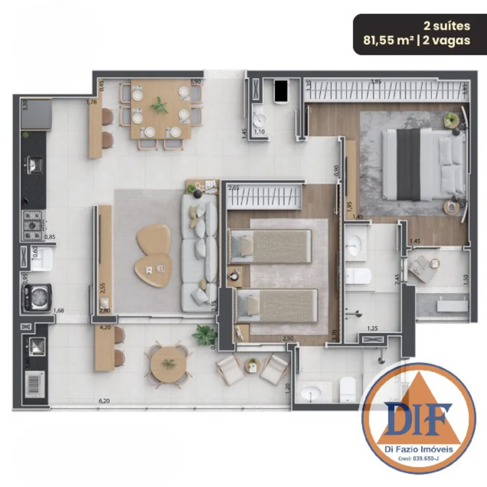 Apartamento, 2 quartos, 80 m² - Foto 3