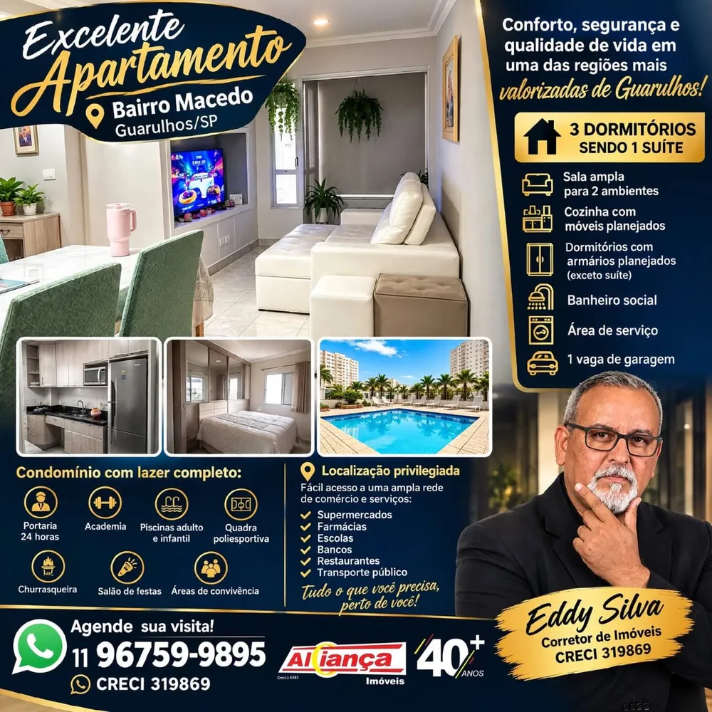 Apartamento, 3 quartos, 70 m² - Foto 1