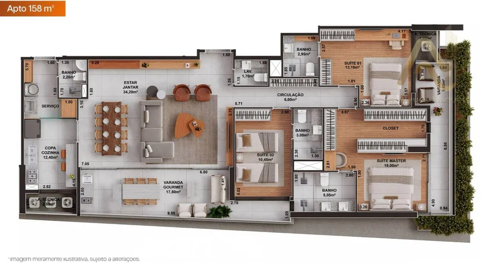 Apartamento, 3 quartos, 107 m² - Foto 3
