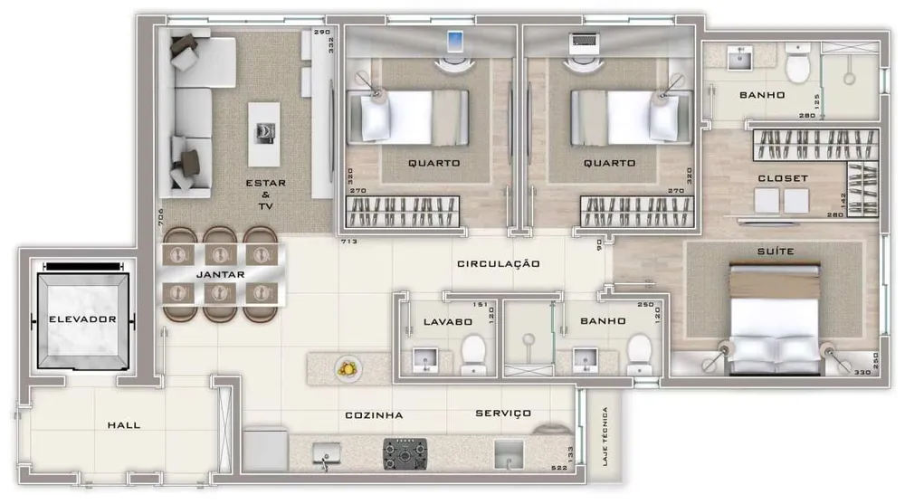 Apartamento, 3 quartos, 78 m² - Foto 2