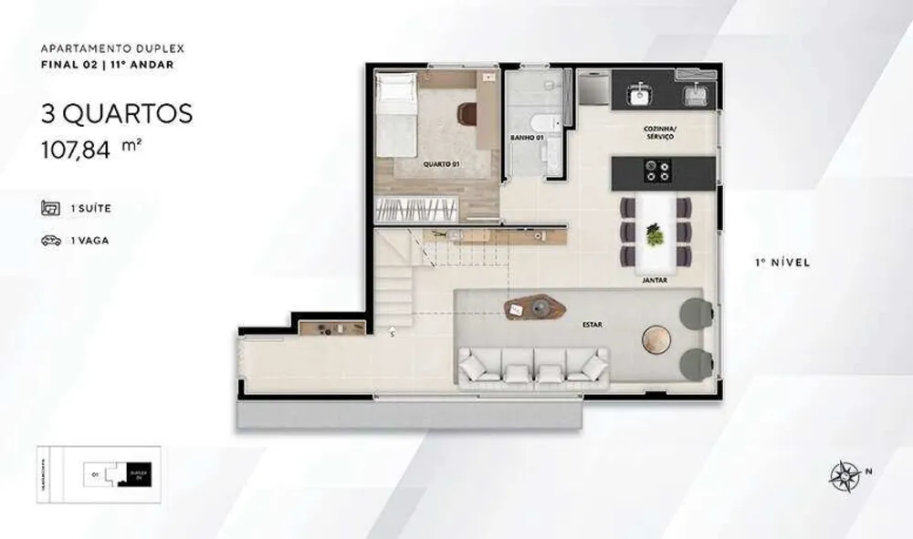 Apartamento, 3 quartos, 111 m² - Foto 1