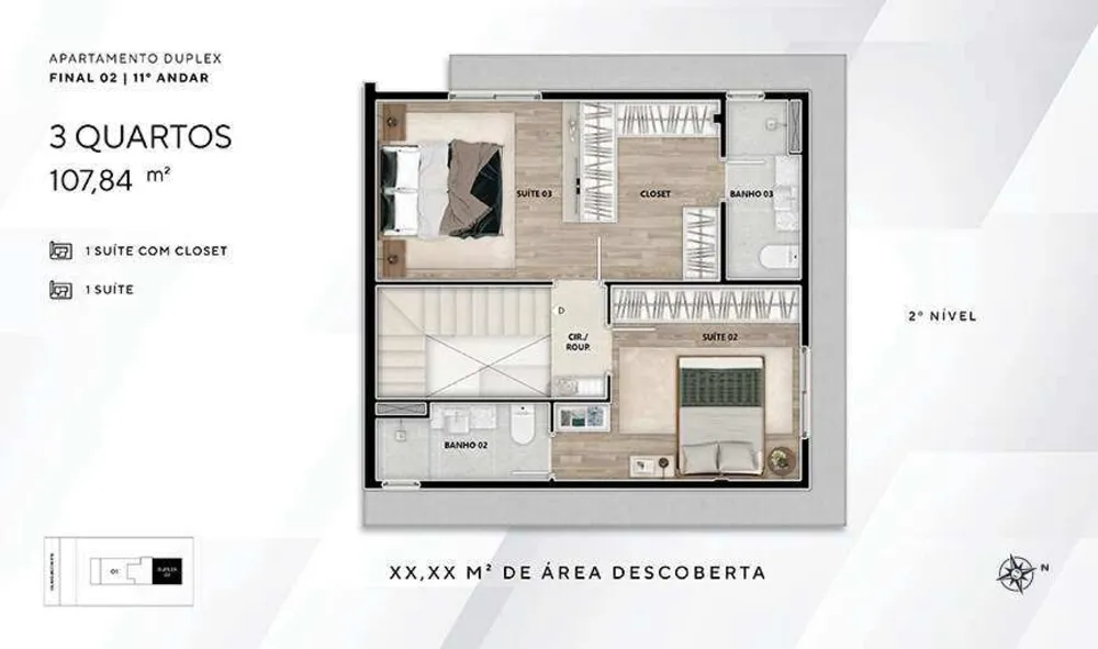 Apartamento, 3 quartos, 111 m² - Foto 2