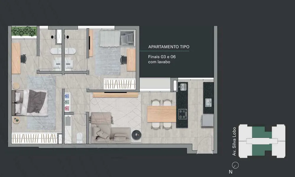 Apartamento, 2 quartos, 64 m² - Foto 1