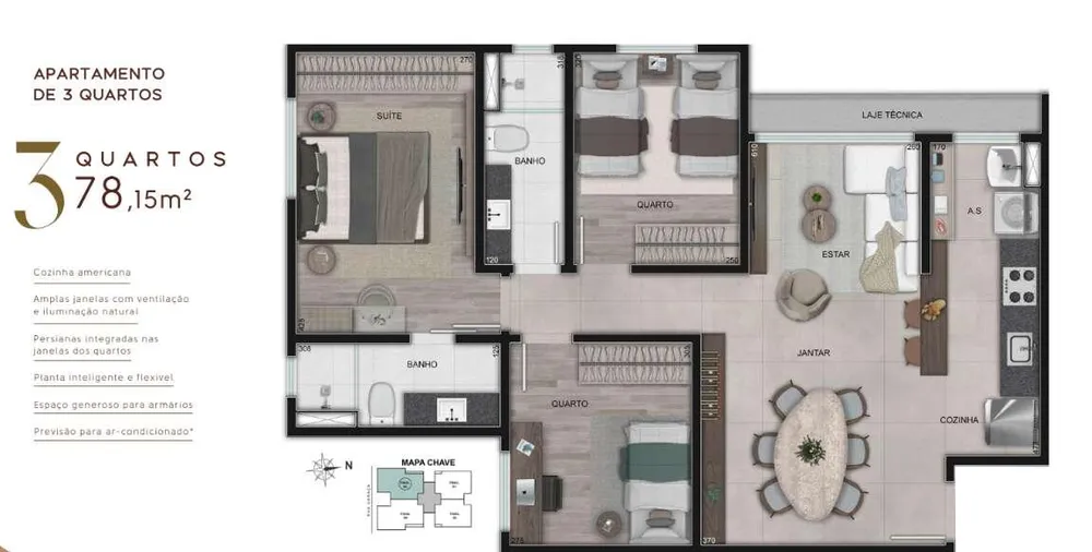 Apartamento, 3 quartos, 78 m² - Foto 7