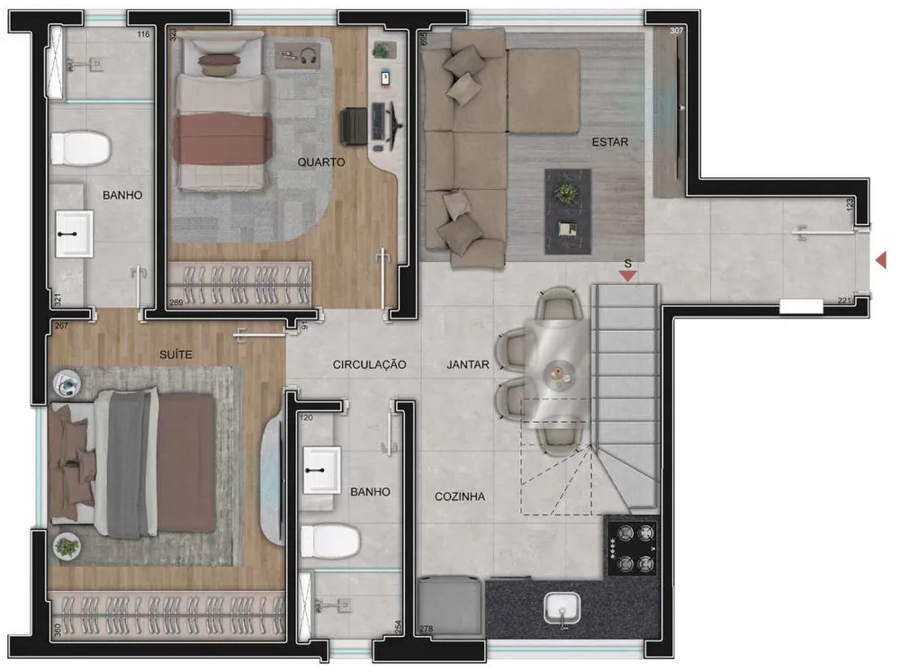 Cobertura, 2 quartos, 87 m² - Foto 6