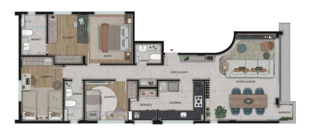 Apartamento, 3 quartos, 108 m² - Foto 3