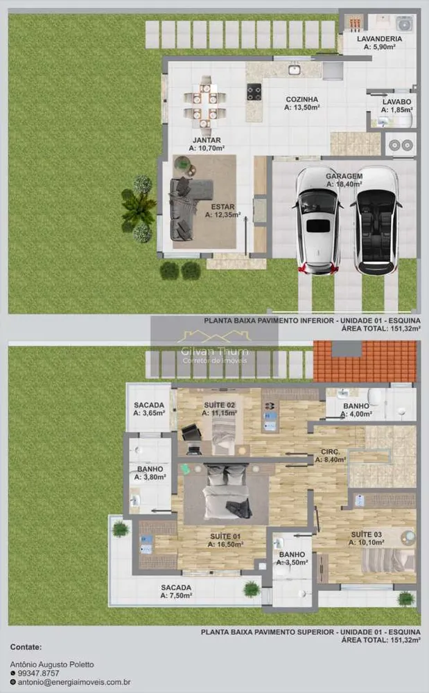 Sobrado, 3 quartos, 151 m² - Foto 1