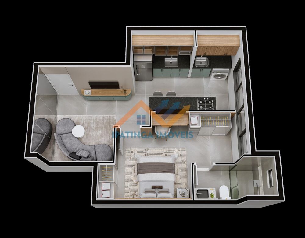 Kitnet-Studio, 38 m² - Foto 4