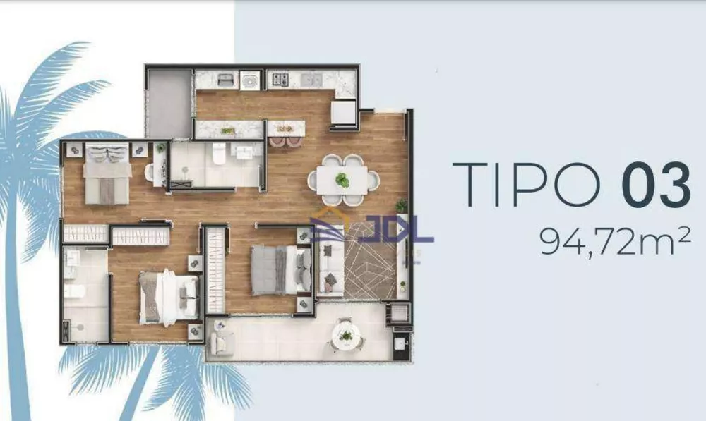 Apartamento, 3 quartos, 100 m² - Foto 4