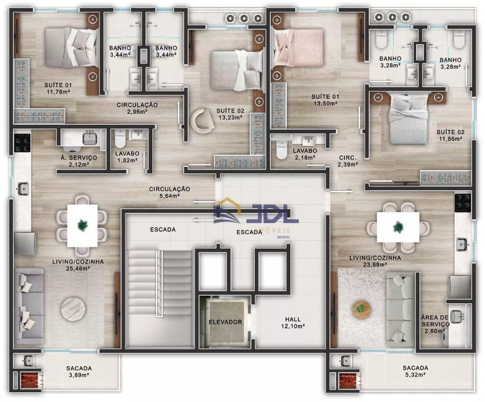 Apartamento, 2 quartos, 86 m² - Foto 1