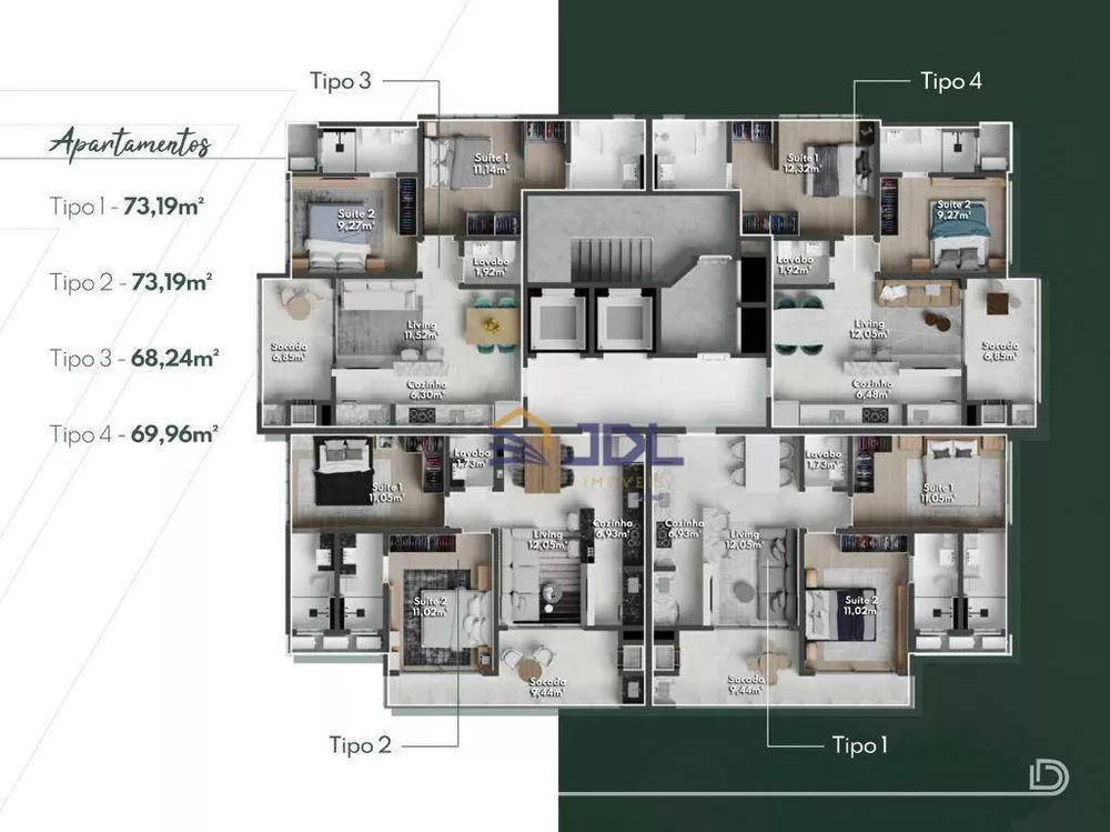Apartamento, 2 quartos, 69 m² - Foto 2
