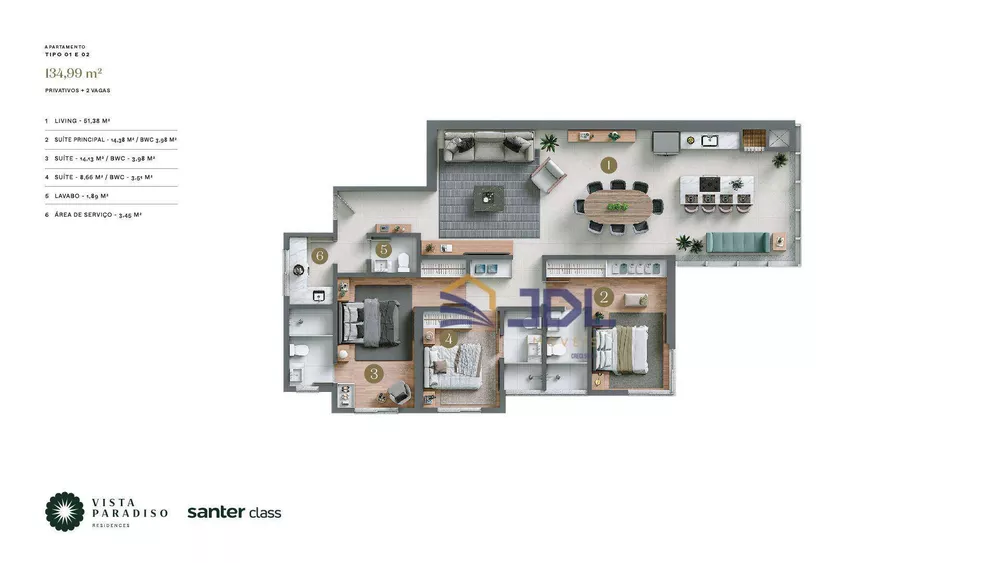 Apartamento, 3 quartos, 146 m² - Foto 1