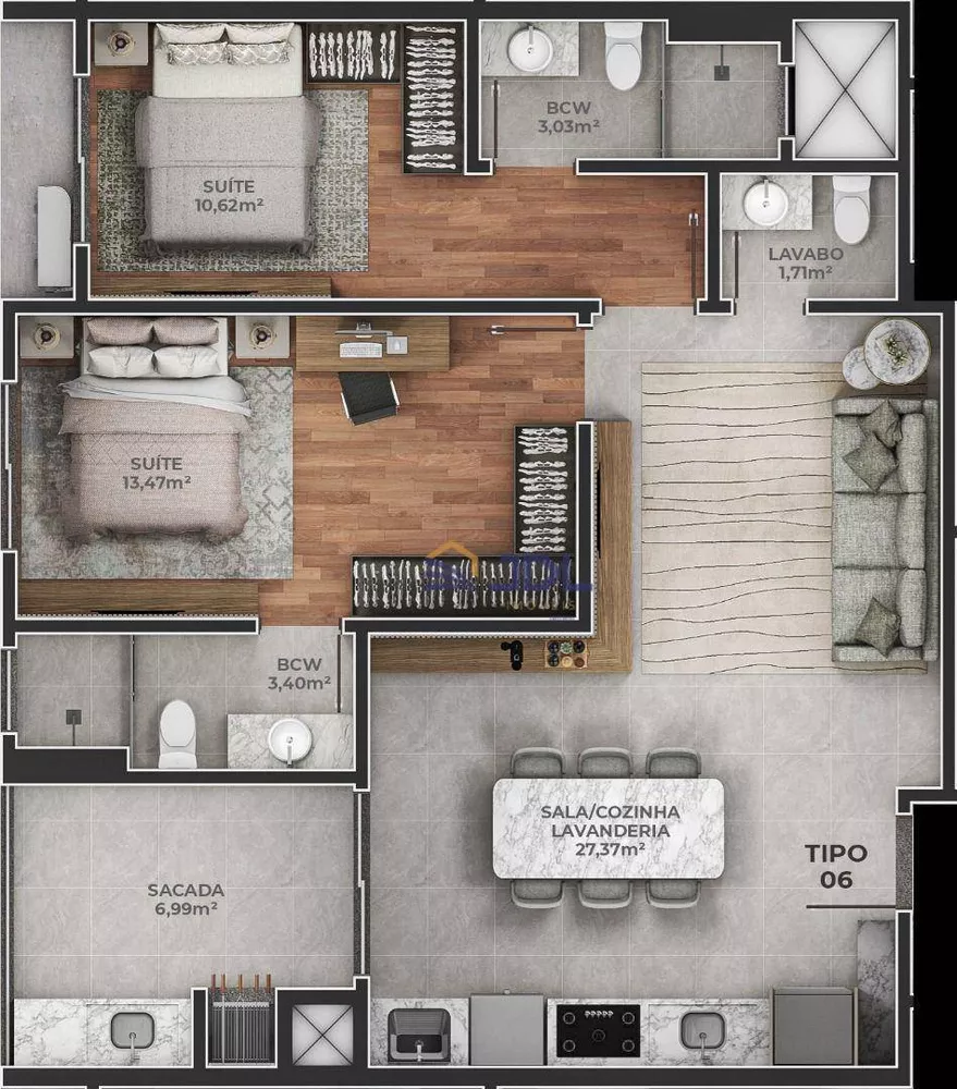 Apartamento, 2 quartos, 72 m² - Foto 1