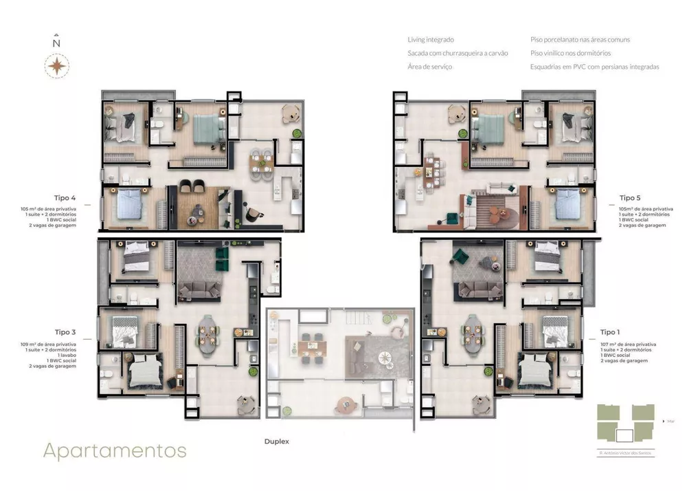 Apartamento, 3 quartos, 123 m² - Foto 2