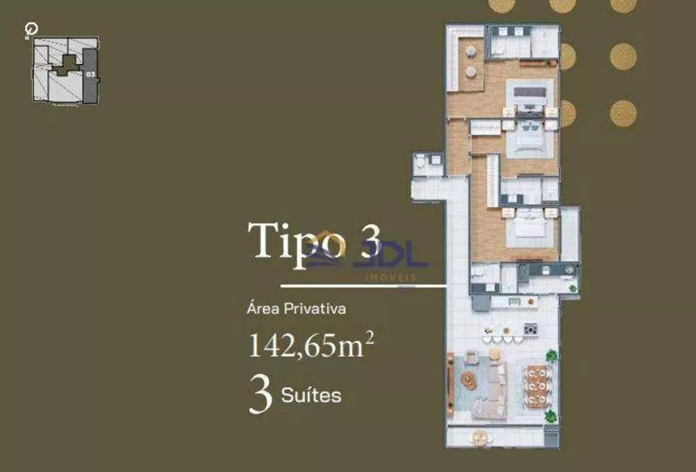 Apartamento, 3 quartos, 142 m² - Foto 3