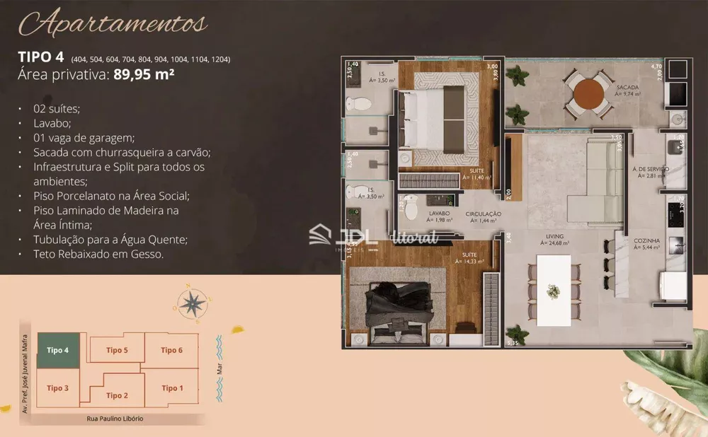 Apartamento, 2 quartos, 89 m² - Foto 3