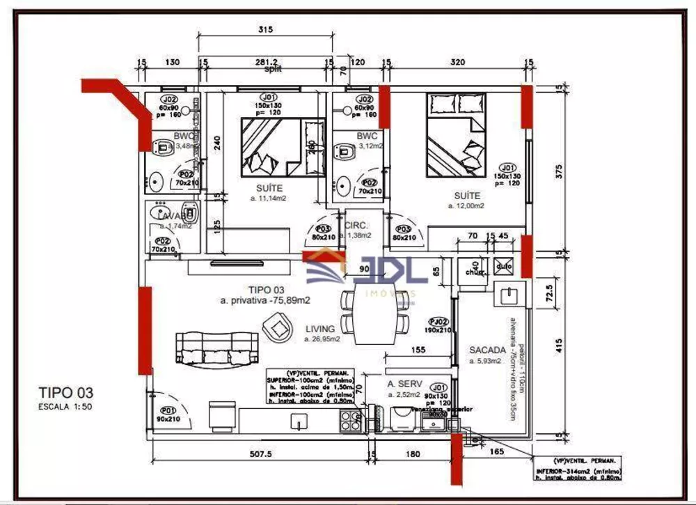 Apartamento, 2 quartos, 75 m² - Foto 3