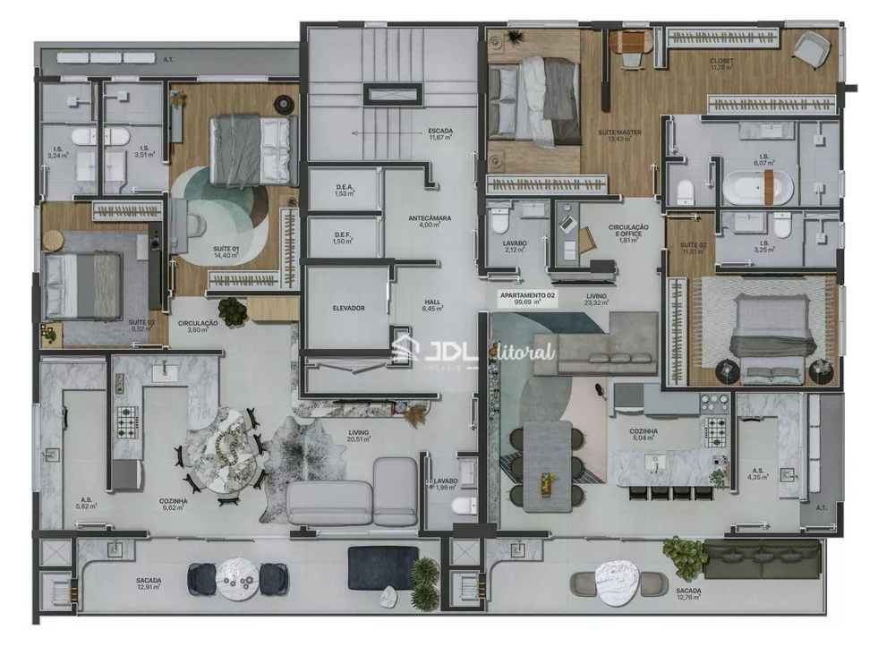 Apartamento, 3 quartos, 116 m² - Foto 3