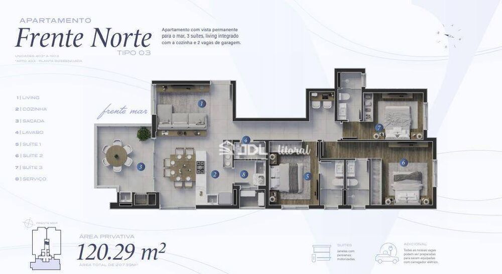 Apartamento, 3 quartos, 120 m² - Foto 3