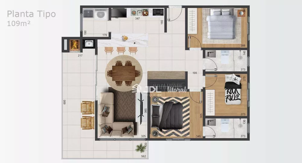 Apartamento, 3 quartos, 109 m² - Foto 3
